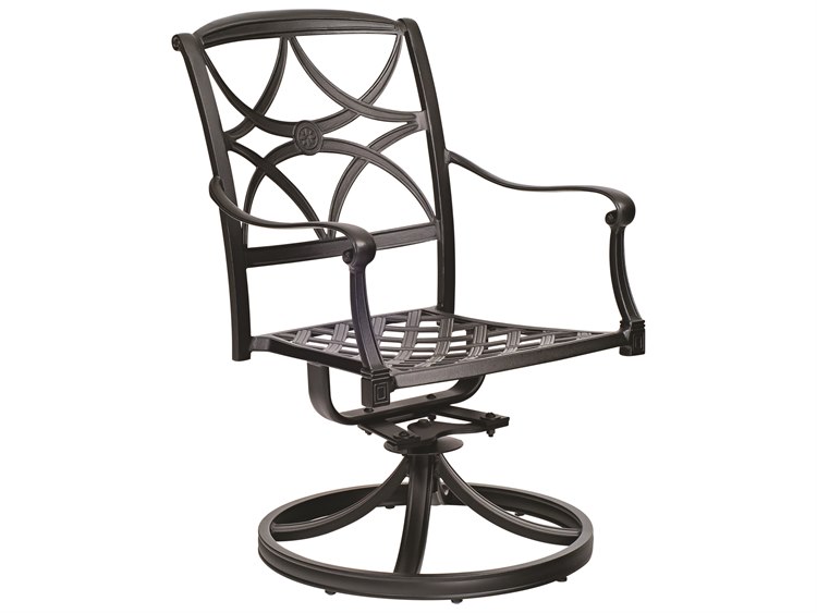 Woodard Wiltshire Cast Aluminum Swivel Rocker Dining Arm Chair