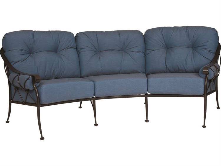 Woodard Derby Cushion Wrought Iron Crescent Sofa | WR4T0064