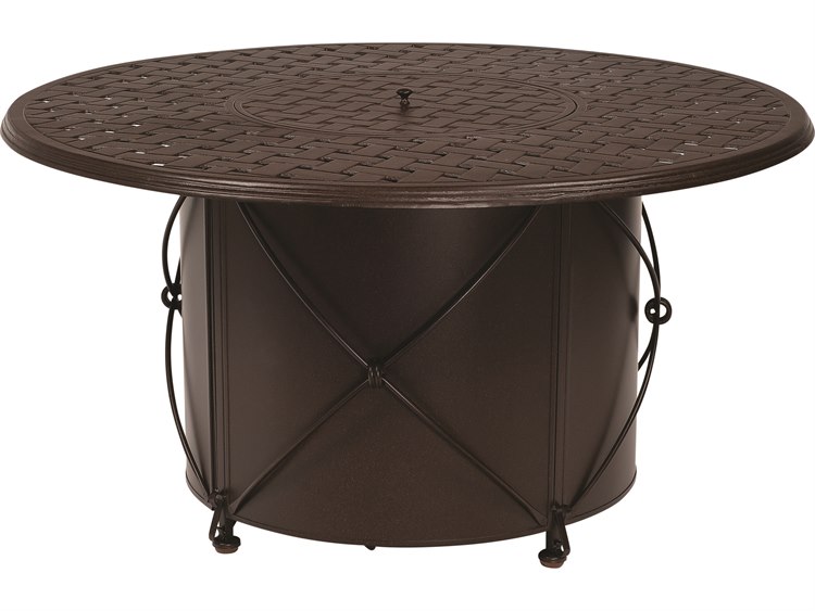 Woodard Universal Iron Chat Height Round Fire Table Base with Round