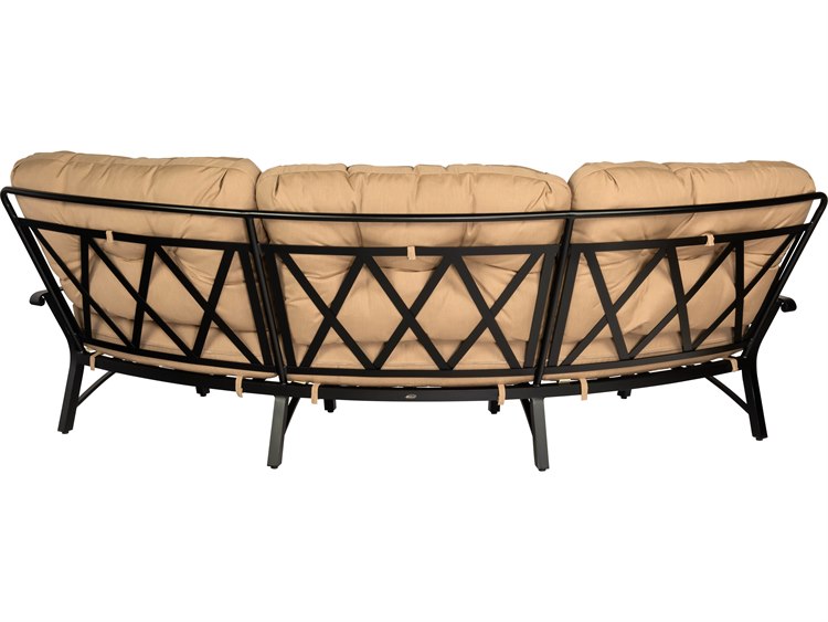 Woodard Cortland Cushion Aluminum Crescent Curved Patio Sofa WR4Z0464