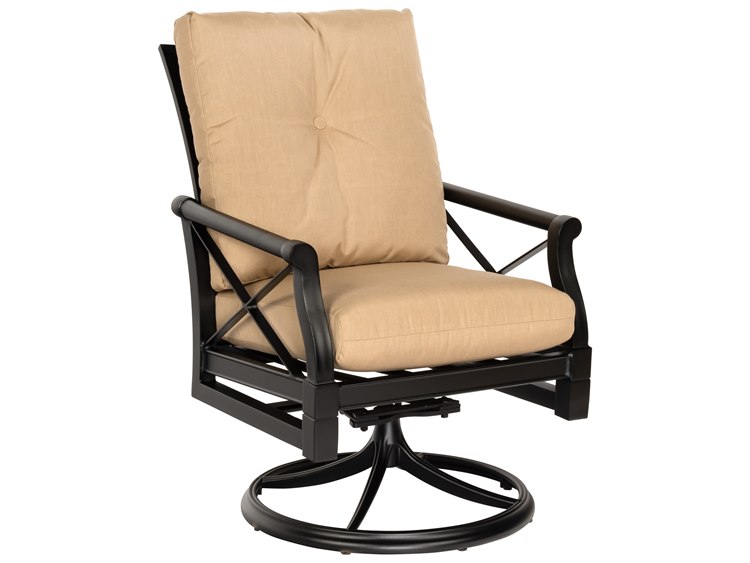 Woodard Andover Cushion Aluminum Swivel Rocker Dining Arm Chair