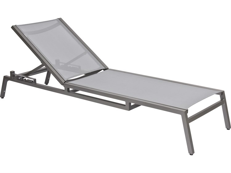Woodard Palm Coast Sling Aluminum Stackable Adjustable Chaise Lounge