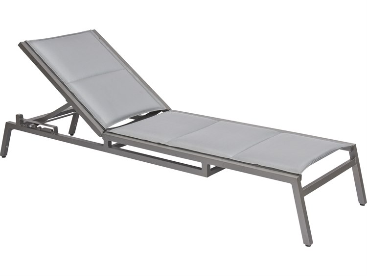 Woodard Palm Coast Padded Sling Aluminum Stackable Adjustable Chaise Lounge