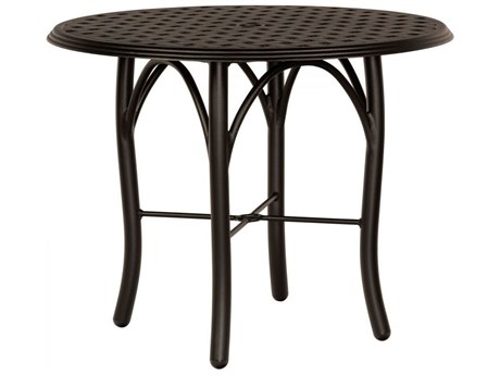Woodard Thatch Aluminum 36'' Round Bistro Table with Umbrella Hole
