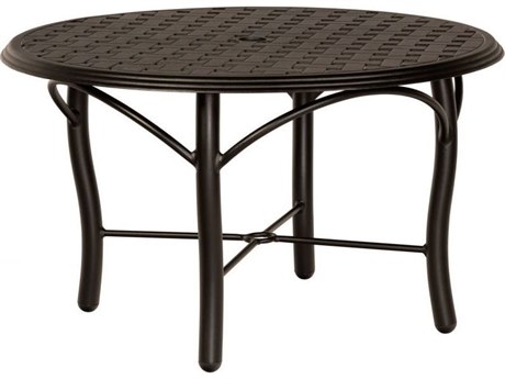 Woodard Thatch Aluminum 36'' Round Coffee Table with Umbrella Hole