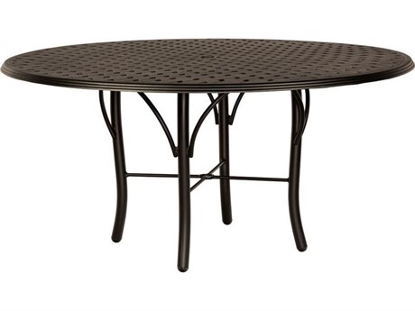 Woodard Thatch Tables 60 Wide, 60 Round Patio Table With Umbrella Hole