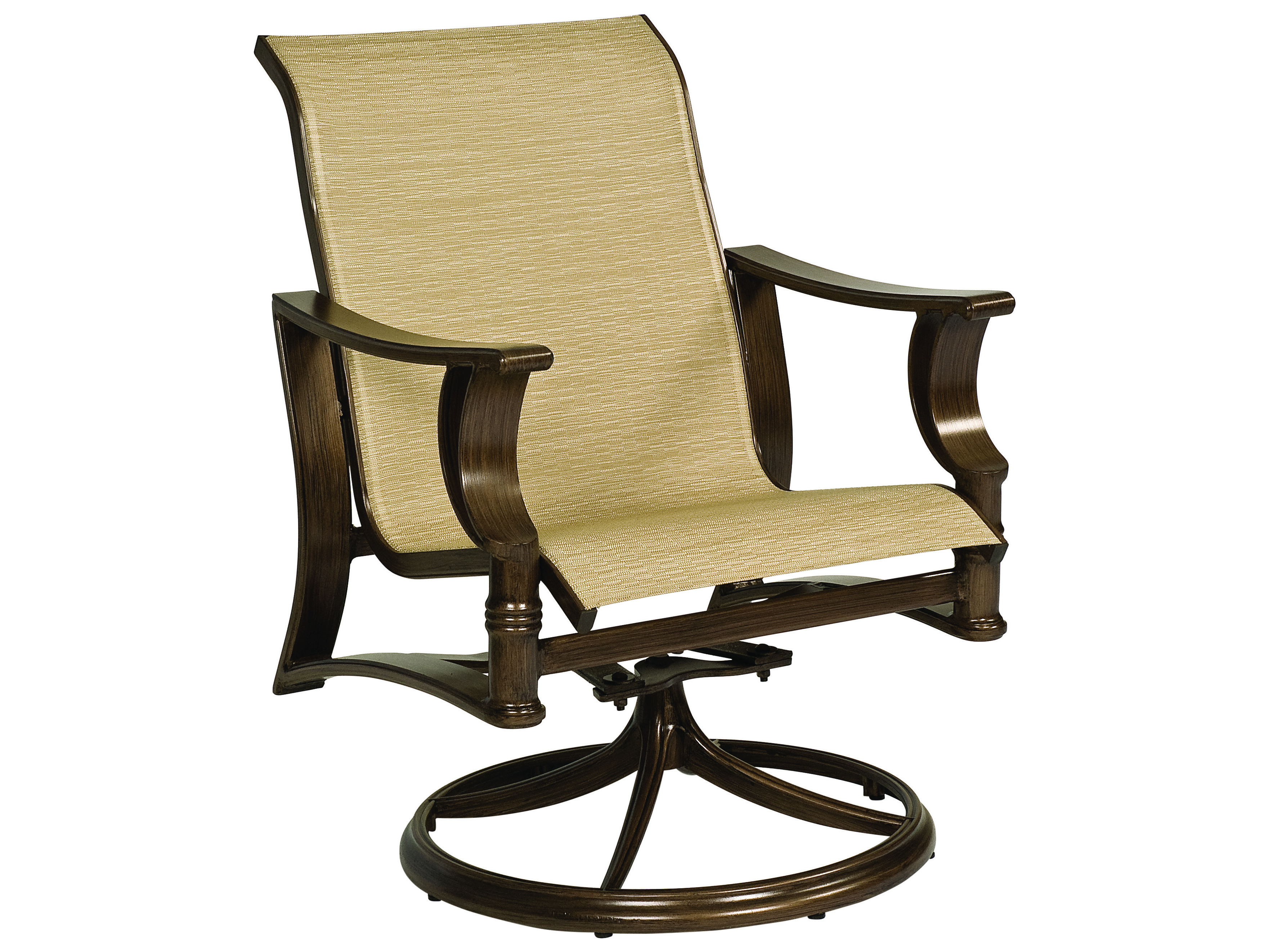 Woodard Arkadia Sling Aluminum Swivel Rocker Lounge Chair | 5H0472