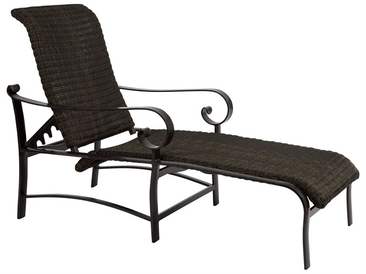Woodard Belden Woven Round Weave Wicker Chaise Lounge WR5J0470