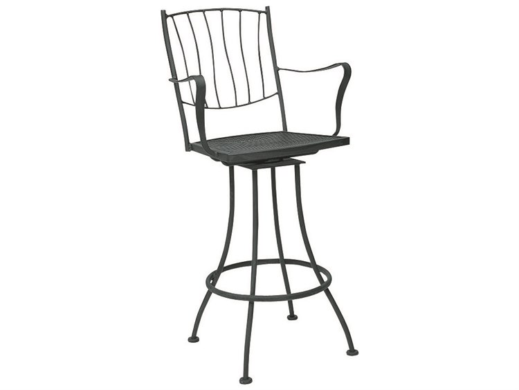 Woodard Aurora Wrought Iron Swivel Bar Stool 5l0388