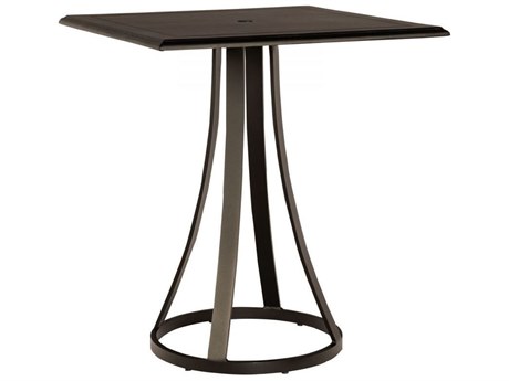 Woodard Solid Cast Aluminum 36''  Square Bar Table with Umbrella Hole