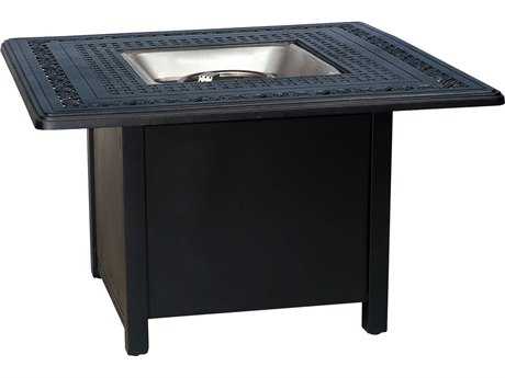 Woodard Universal Aluminum Chat Height Square Fire Table Base with Square Burner