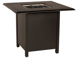 Woodard Solid Cast 42'' Aluminum Square Counter Coffee Height Fire Pit Table