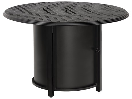 Woodard Thatch Aluminum 48'' Round Coffee Height Fire Pit Table