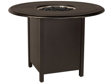Woodard Solid Cast Coffee Height 48'' Aluminum Round Fire Pit Table