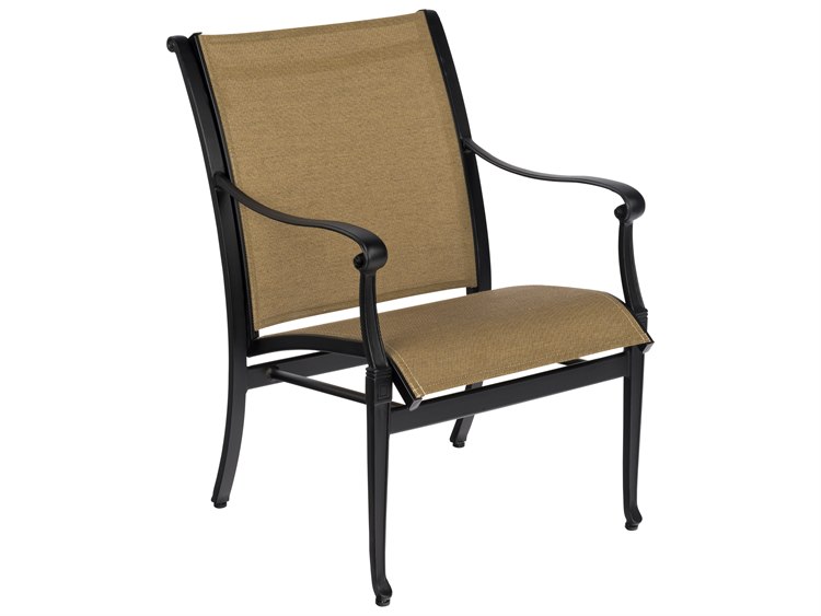 Woodard Wiltshire Sling Cast Aluminum Dining Arm Chair