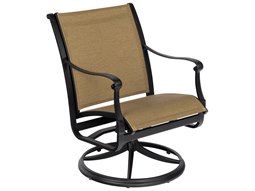 Woodard Wilshire Sling Cast Aluminum Swivel Dining Arm Chair