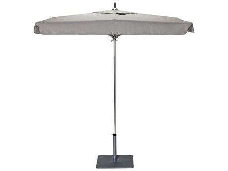 Woodard Canopi Aluminum 6' Square Grace Flat Push Up Umbrella in Marine Fabric
