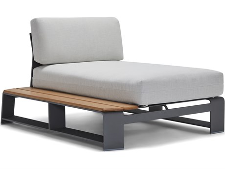 Woodard Gather Aluminum LHF Chaise Lounge with NextTeak Accent