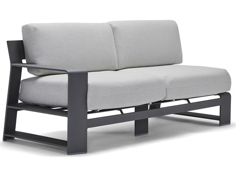 Woodard Gather Aluminum Left Arm Loveseat