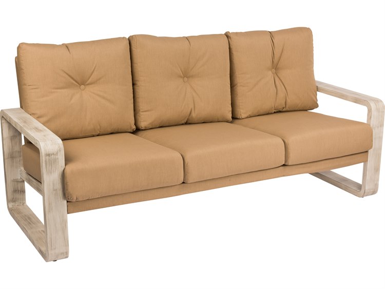 Woodard Vale Cushion Aluminum Sofa with Upholstered Back