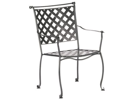 Woodard Maddox Wrought Iron Stackable Dining Arm Chair