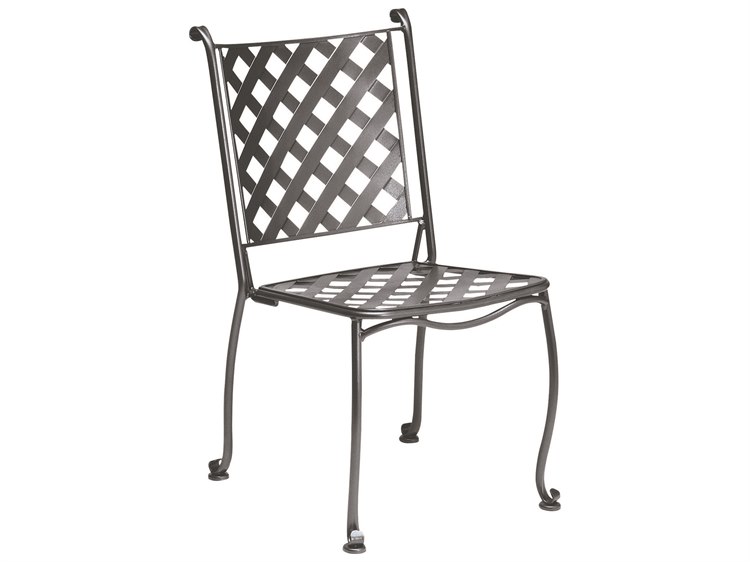 Woodard Maddox Wrought Iron Stackable Bistro Side Chair with Cushion