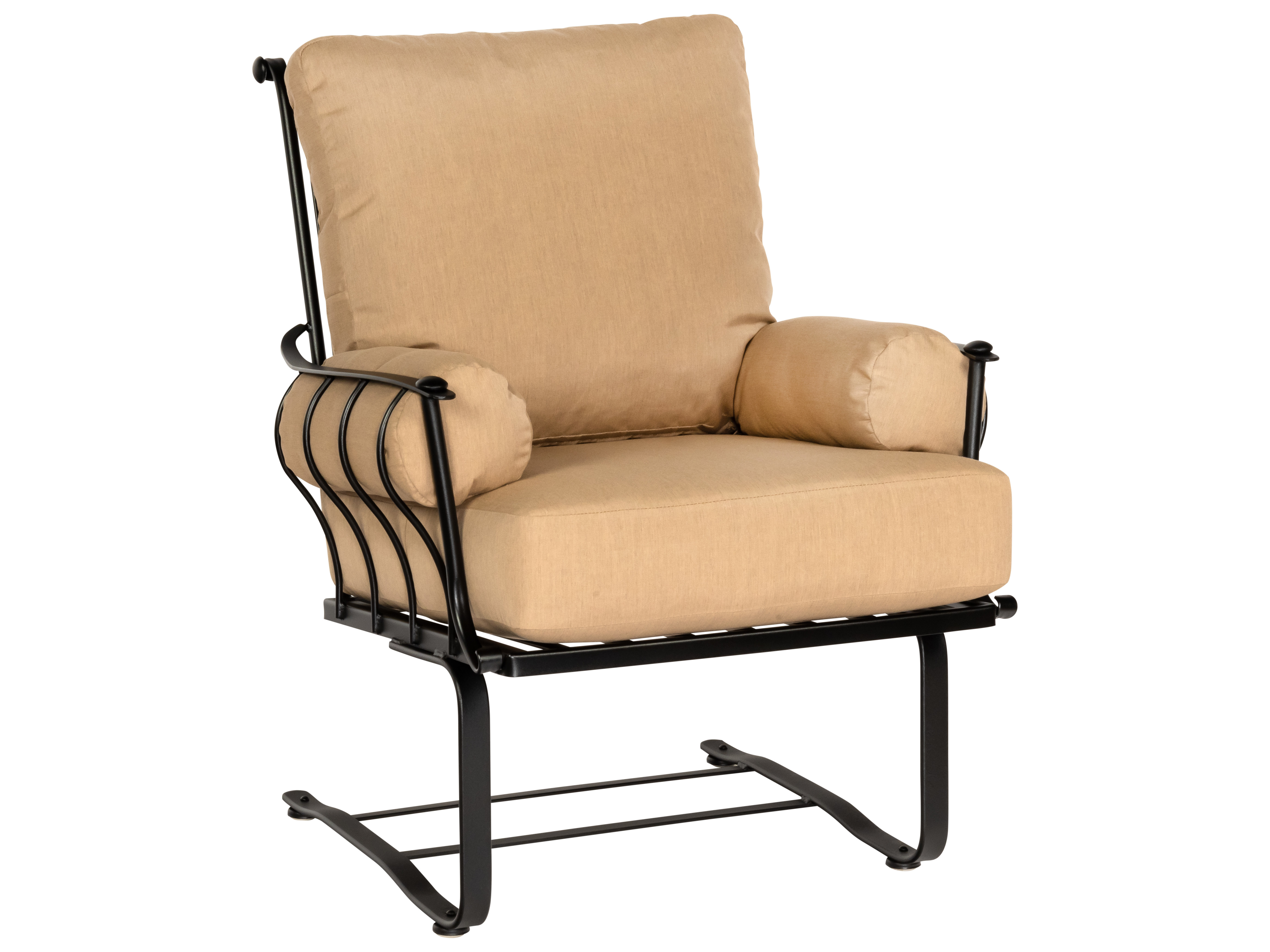 Woodard Maddox Wrought Iron Spring Lounge Chair with Arm ...