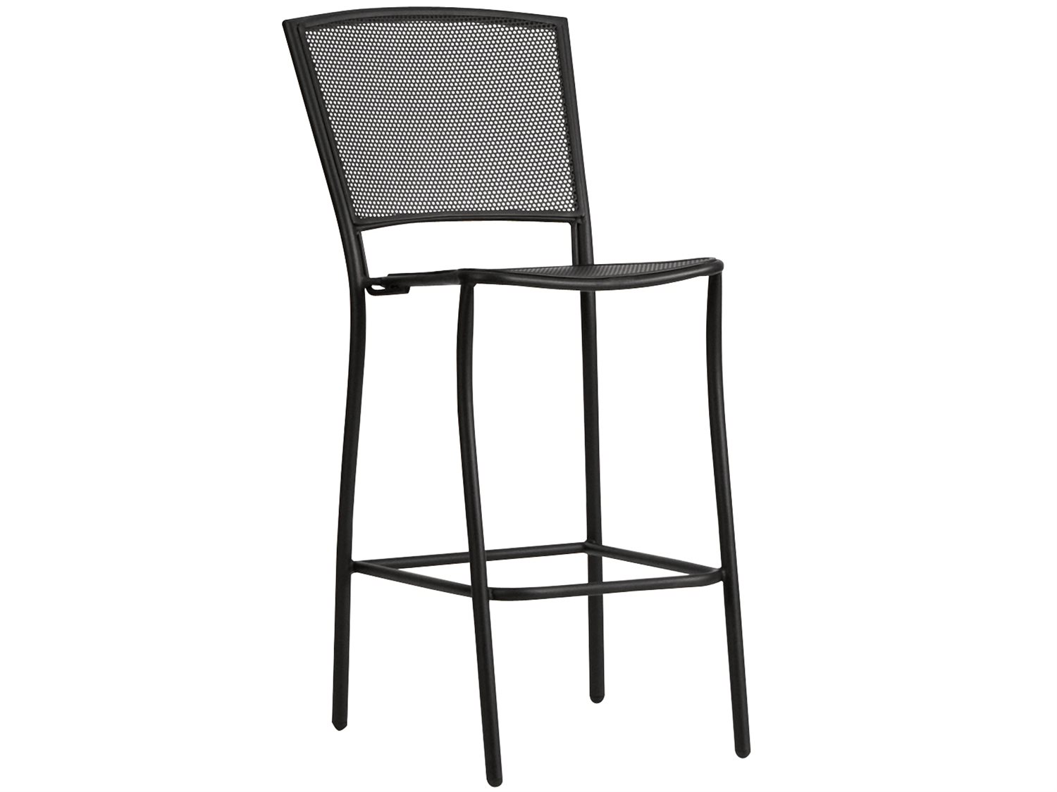 Woodard Albion Wrought Iron Bar Stool in Textured Black WR7R0181.92