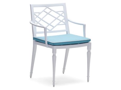 Woodard Alexa Hampton Tuoro Aluminum Dining Arm Chair with Optional Seat Cushions