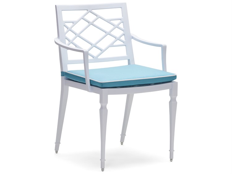 Woodard Alexa Hampton Tuoro Aluminum Dining Arm Chair with Optional Seat Cushions