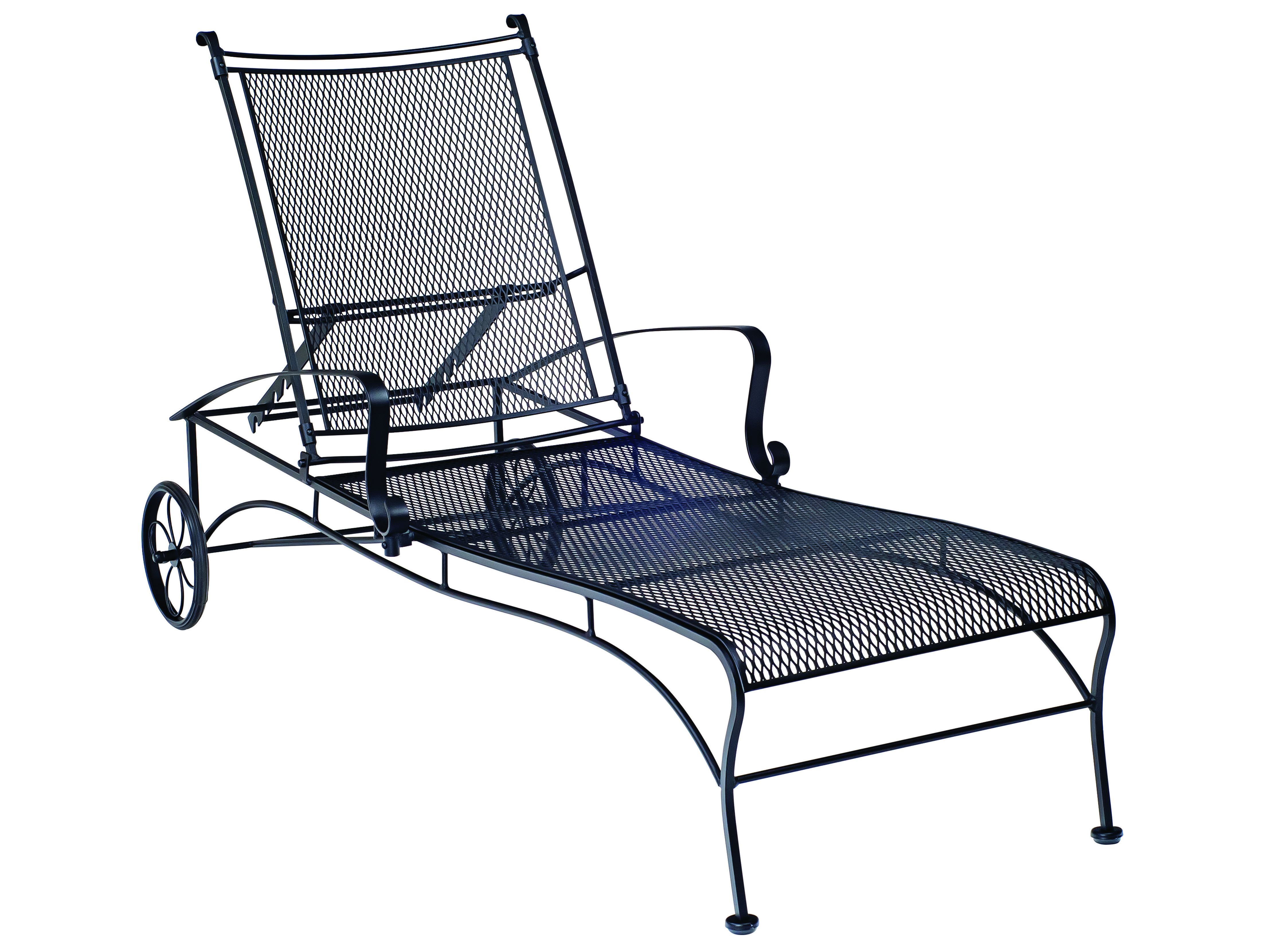 Woodard Bradford Mesh Wrought Iron Adjustable Chaise | 7X0070