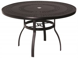 48'' Wide Round Trellis Top Dining Table with Umbrella Hole