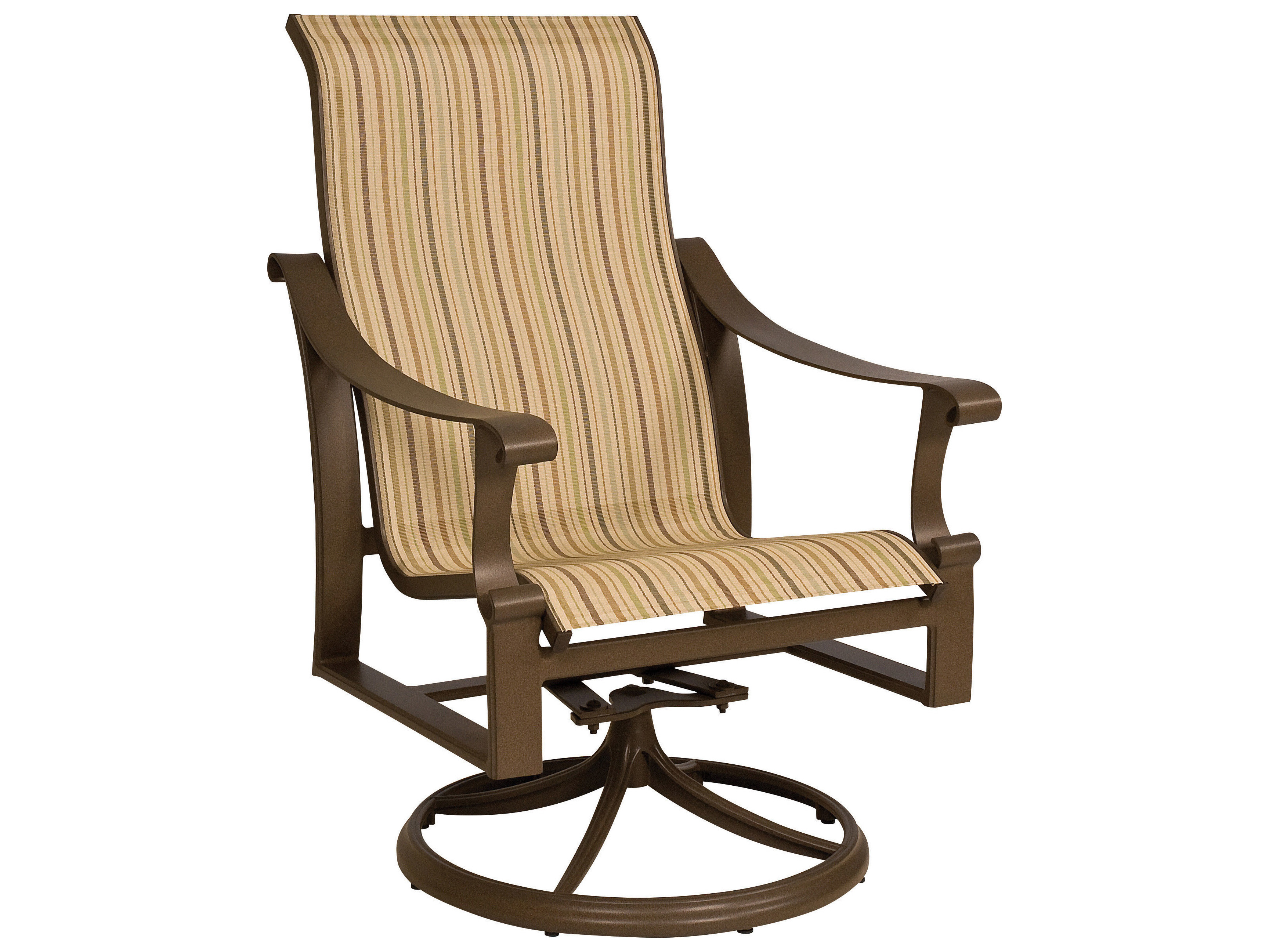 Woodard Bungalow Sling Aluminum High Back Swivel Rocker ...