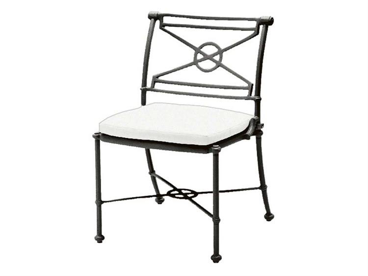 Woodard Delphi Cast Aluminum Dining Side Chair with Cushion