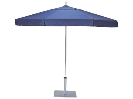 Woodard Canopi Aluminum 9' Foot Octagonal Grace Flat Marine Pulley Umbrella in Marine Fabric