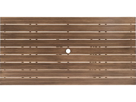 Woodard Closeout  Extruded Aluminum Woodland 84''W x 42.5''D Rectangular Table Top with Umbrella Hole