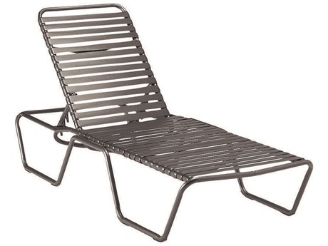 Woodard Closeout Baja Strap Aluminum Stackable Adjustable Chaise Lounge