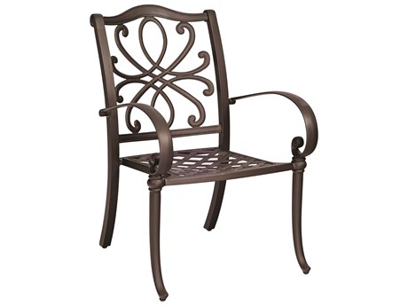 Woodard Closeout Holland Cast Aluminum Stackable Dining Arm Chair - Frame Only