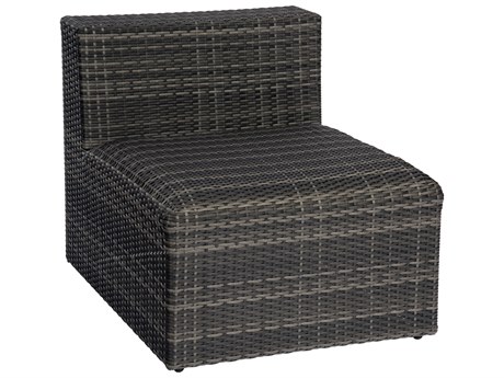 Woodard Closeout Canaveral Wicker Eden Modular Lounge Chair in Charcoal Gray
