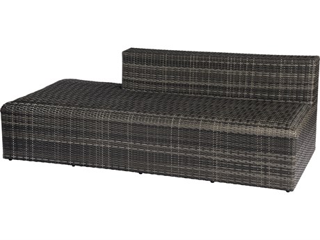 Woodard Closeout Canaveral Wicker Eden Modular Loveseat in Charcoal Gray
