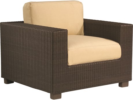 Woodard Closeout Montecito Wicker Lounge Chair in Mocha - Frame Only