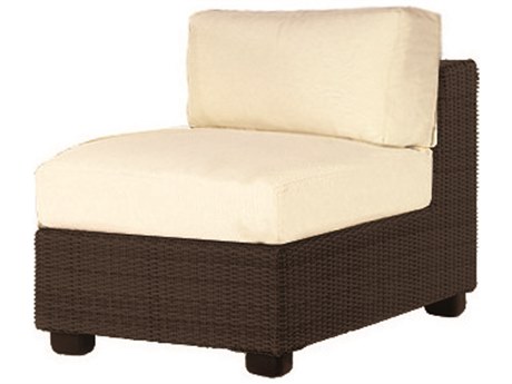Woodard Closeout Montecito Wicker Modular Lounge Chair in Mocha - Frame Only