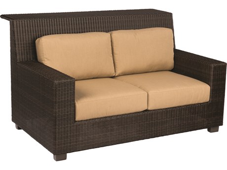 Woodard Closeout Montecito Wicker Loveseat Bar in Coffee - Frame Only