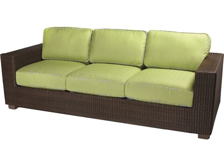 Woodard Closeout Montecito Wicker Sofa in Mocha - Frame Only