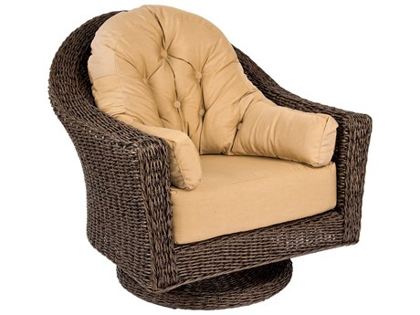 Woodard Closeout Isabella Wicker Swivel Lounge Chair