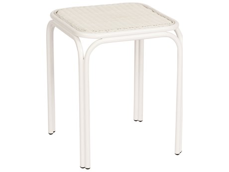 Woodard Closeout Heirloom Aluminum 18'' Square End Table in Pristine White