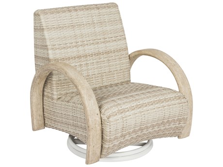Woodard Closeout Eclipse Wicker Swivel Lounge Chair in Dune