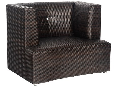 Woodard Closeout  Mcqueen Wicker Lounge Chair in Black Olive