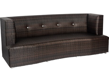 Woodard Closeout Mcqueen Wicker Sofa in Black Olive