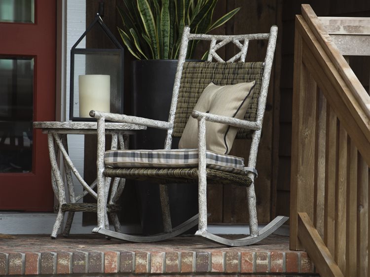 Woodard Whitecraft Riven Run Wicker Antique Palm Patio Lounge Set